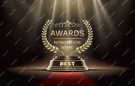 Premium Vector Awards Nomination Name Podium Golden Prize Event Scene