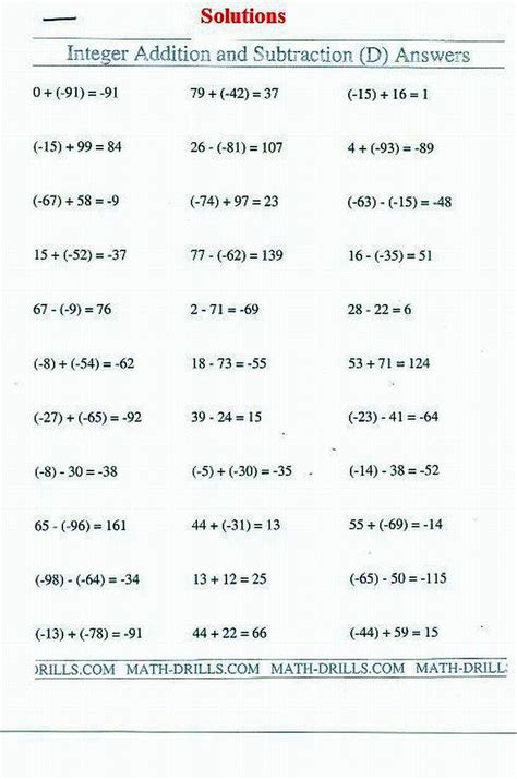 Integer Word Problems With Answers Integer Word Problems Wor