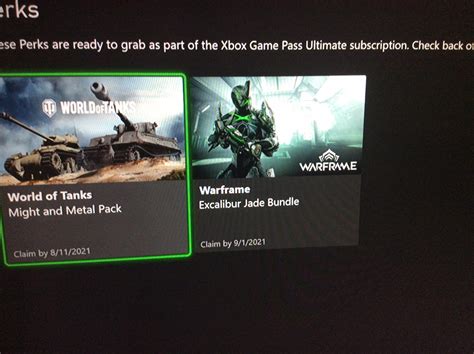 xbox game pass perks not showing up. All I get are these 2 any help it