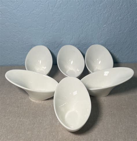 Lot Of 6 Wilmax England Elegant White Porcelain Dipping Sauce Butter Bowls Ebay