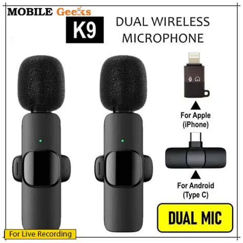 Dual K9 Wireless Lavalier Colar Microphone For C Type Iphone