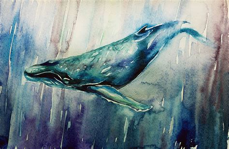 Download Painting Of A Whale Underwater Wallpaper