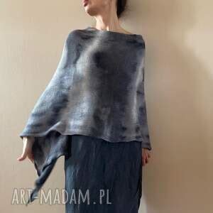 eleganckie ponczo z baby alpaki poncho handmade ღ art Madam pl