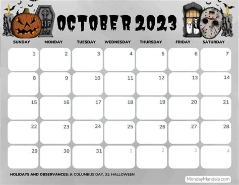 October 2023 Calendar 52 Free PDF Printables