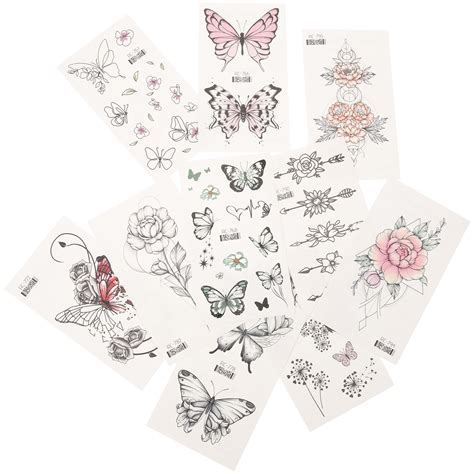 20 Sheets Butterfly Tattoos Temporary Tattoos For Decor Temporary