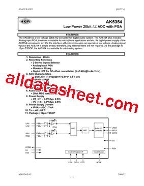 Ak Datasheet Pdf Asahi Kasei Microsystems