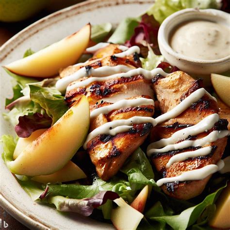 Grilled Chicken And Pear Salad With Blue Cheese Dressing