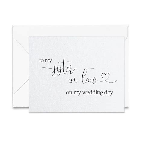 Xoxokristen To My Sister In Law On My Wedding Day Cards To My In Laws On My Wedding Day To My