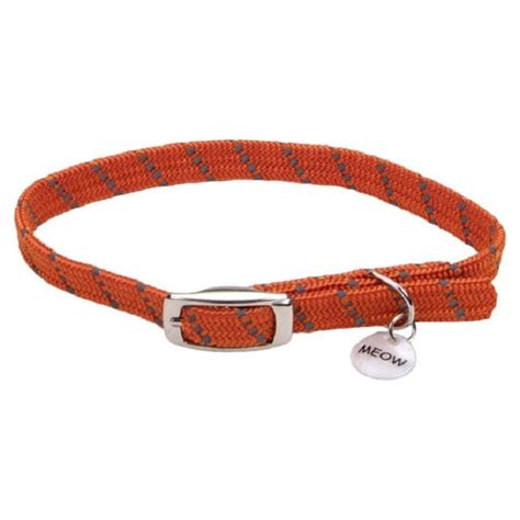 Coastal Pet ElastaCat Reflective Safety Stretch Collar Orange 07741