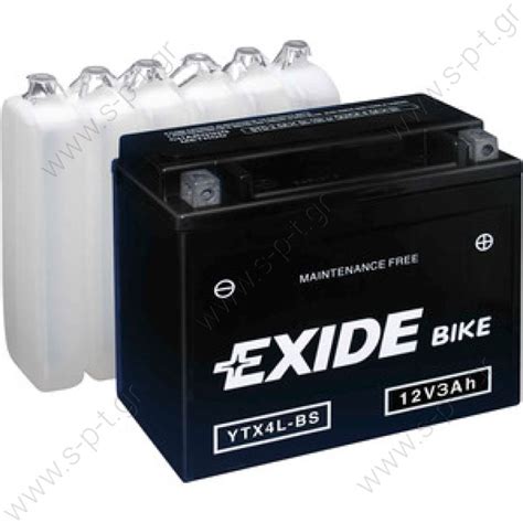 EXIDE MC MAINTENANCE FREE BATTERY YTX4L-BS (3 А/ч) | SPARE PARTS TRADE Ltd