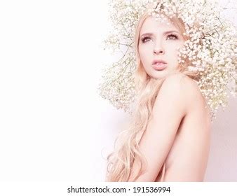 Delicate Sensual Naked Woman Lying Feathers Stock Photo Shutterstock