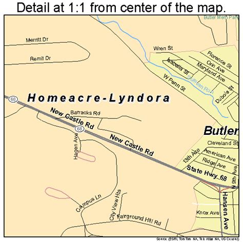 Homeacre Lyndora Pennsylvania Street Map 4235364