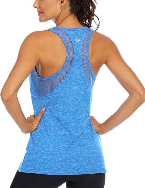 Fihapyli Ictive Workout Tank Tops For Women Loose Fit Yoga Tops For Women Mesh Racerback Tank