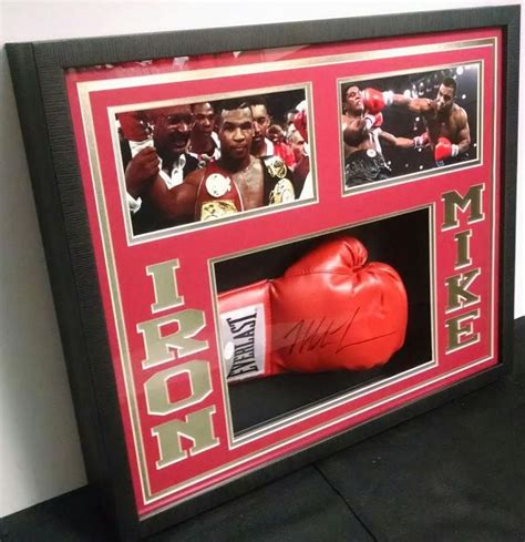 Mike Tyson Signed 21x25x4 Custom Framed Shadowbox Boxing Glove Display