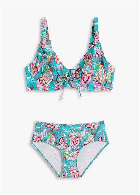 Aktraktiver Minimizer Bügel Bikini türkis paisley Cup C