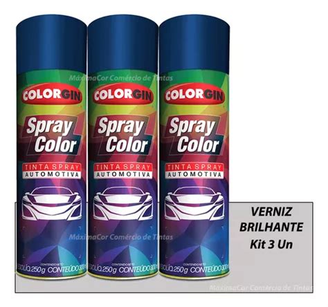 Kit Verniz Spray Automotivo Brilhante Colorgin