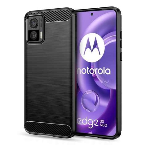 Carbon Case Elastyczne Etui Pokrowiec Motorola Moto Edge 30 Neo Czarny