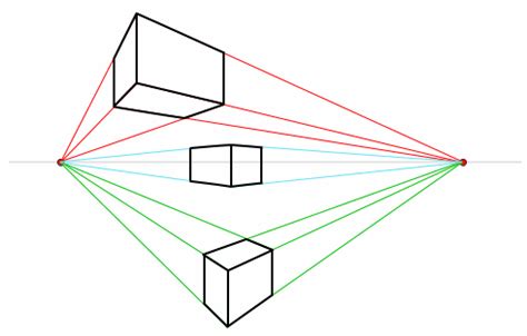 2 Point Perspective Cube - Two Point Perspective Line Drawings Vector ...