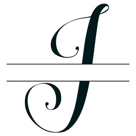 Letter J Split Monogram Digital File Etsy