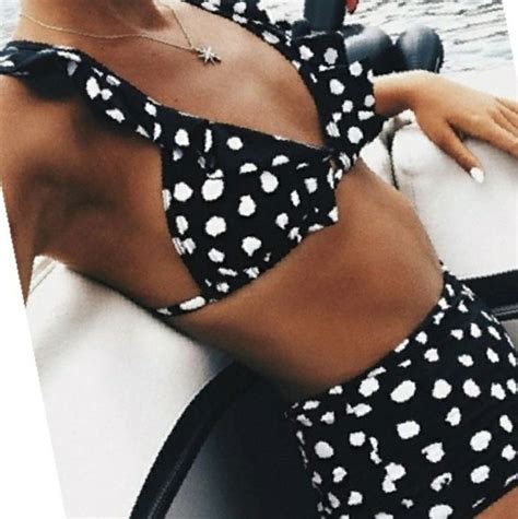 Swim Black And White Polka Dot Bikini Poshmark