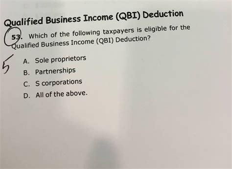 Solved Qualified Business Income Qbi Deduction Which Chegg