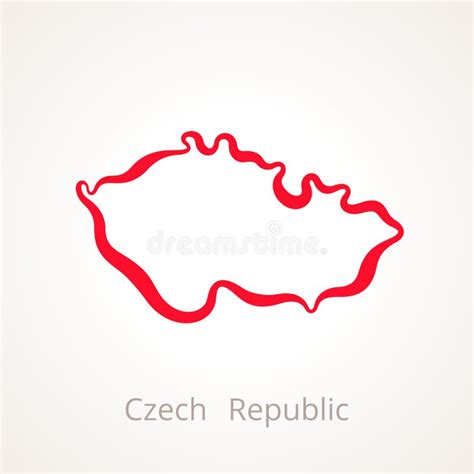 Czech Republic Outline Map Stock Vector Illustration Of Outline