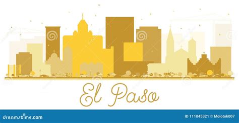 El Paso Texas USA City Skyline Golden Silhouette. Stock Vector ...