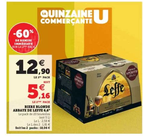 Offre Bière Blonde Abbaye De Leffe 6 6 chez U Express