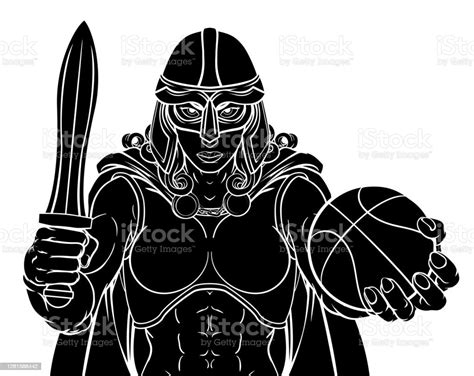 Viking Celtic Knight Basketball Warrior Woman Stock Illustration Download Image Now Adult