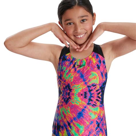 Speedo Digital Placement Splashback Girls Swimsuit 07386 G669 Πολύχρωμο