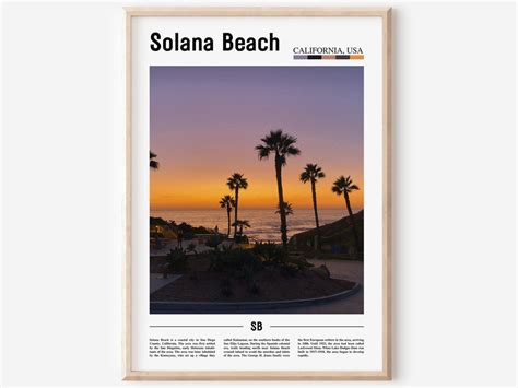 Solana Beach Print, Solana Beach Poster, Solana Beach Wall Art, Minimal ...