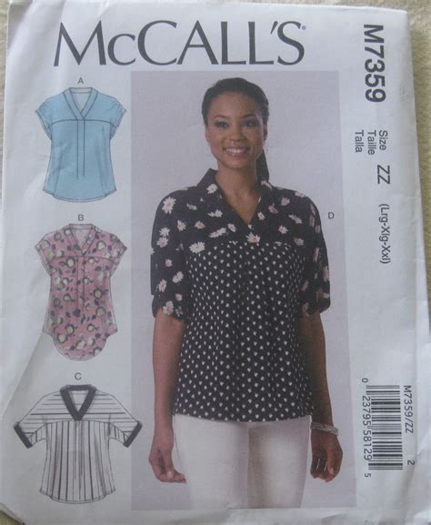 Sew Plus McCall 7359 Top Blue Stripe Version