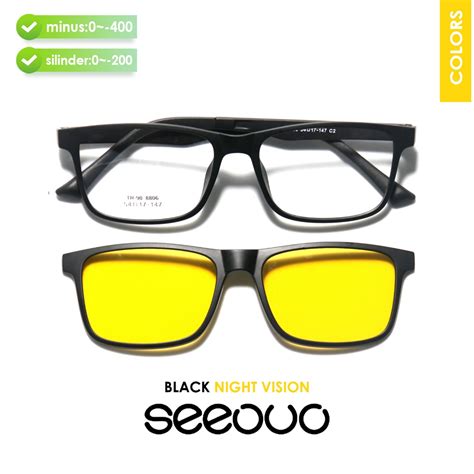 Jual Seeouo Kacamata Clip On In Style Unisex Polarized Free Lensa