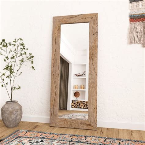 Reclaimed Wood Floor Mirror Antique Full Length Mirror Rustic Floor