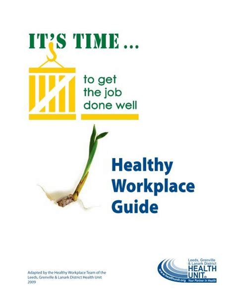 Healthy Workplace Guide Leeds Grenville And Lanark District