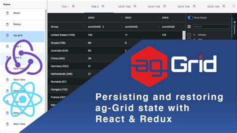 Persisting and restoring ag-Grid state with React & Redux