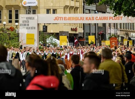 RIGA LATVIA 2nd July 2023 Parade Of Festival Participants XXVII