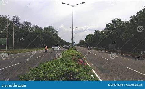 A Busy Road Of City Beautiful Chandigarh India Editorial Image Image