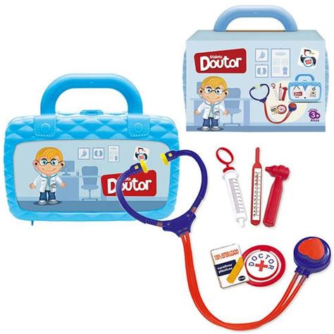 Mini Maleta Infantil Médico Doutor Enfermeir Brinquedo Kit Médico 6 pçs