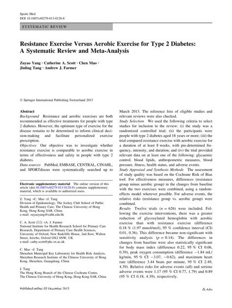 PDF Resistance Exercise Versus Aerobic Exercise For Type 2 PDF