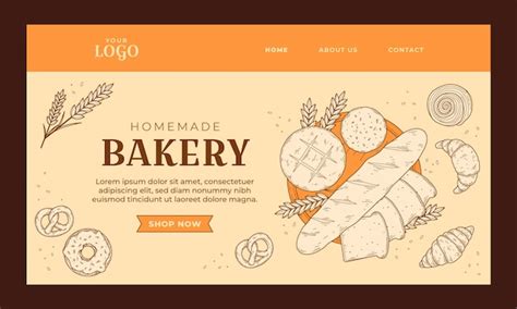 Free Vector Hand Drawn Engraving Bakery Landing Page