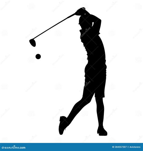 Golf swing silhouette stock vector. Illustration of competition - 284557307