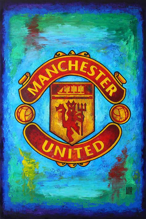 Manchester United Vintage Painting By Dan Haraga