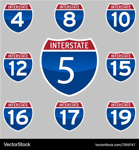 Interstate Signs Royalty Free Vector Image