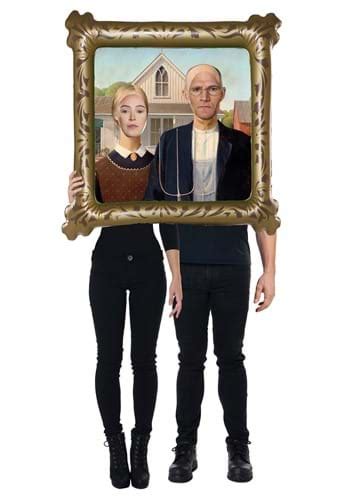 American Gothic Farmer Couple Inflatable Painting Costume Inflatable