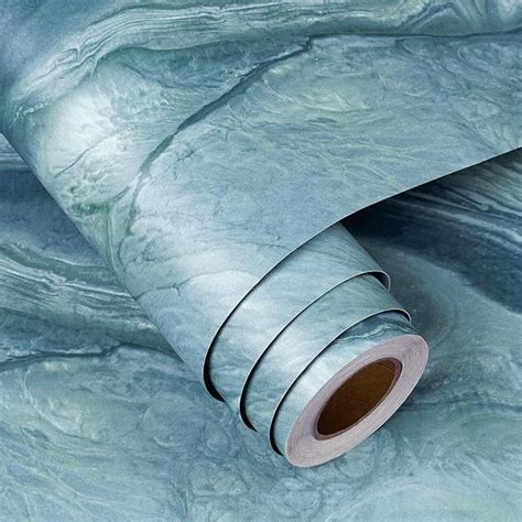 Funstick Thick Blue Liquid Marble Contact Paper For Countertops