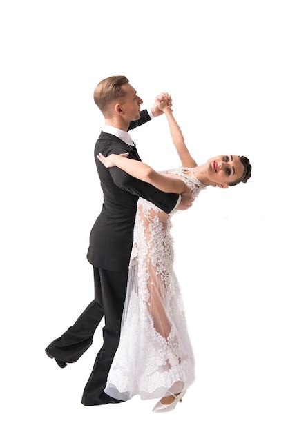 Premium Photo Beautiful Ballroom Dance Couple In A Dance Pose Isolated On White Background