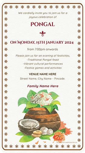 Pongal Invitation Card Template - Infoupdate.org