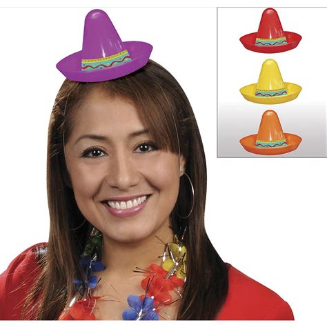 Mini Plastic Fiesta Sombreros Pack Of 8 Mexican Fiesta Themed Party Supplies Discount