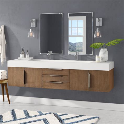 Brayden Studio Hukill 72 Wall Mounted Double Bathroom Vanity Set